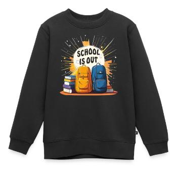 SCHULE IST AUS - Kinder Premium Organic Sweatshirt - Schwarz - Vorne - AI Model Kid Female (0cm)