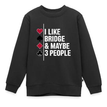 Bridge Kartenspiel Geschenk - Kinder Premium Organic Sweatshirt - Schwarz - Vorne - AI Model Kid Female (0cm)