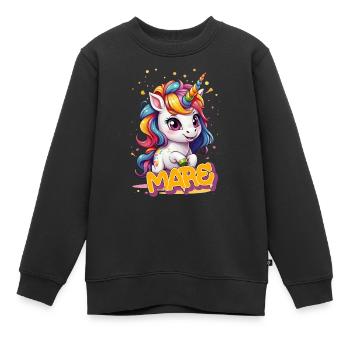 MARE - Schöner Mädchen Name mit süßem Einhorn - Kinder Premium Organic Sweatshirt - Schwarz - Vorne - AI Model Kid Female (0cm)