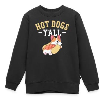 Hot Dog Adult Girl Hot Dogs Y'All - Kinder Premium Organic Sweatshirt - Schwarz - Vorne - AI Model Kid Female (0cm)