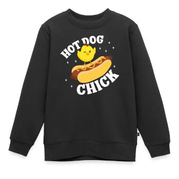 Hot Dog Adult Chicken Girl Hot Dog - Kinder Premium Organic Sweatshirt - Schwarz - Vorne - AI Model Kid Female (0cm)