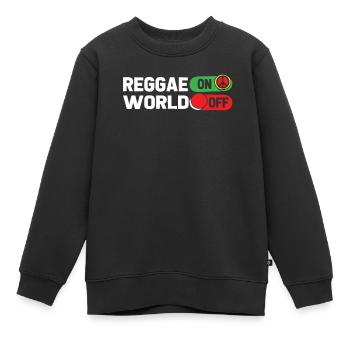 Reggae Reggae On World Off - Kinder Premium Organic Sweatshirt - Schwarz - Vorne - AI Model Kid Female (0cm)