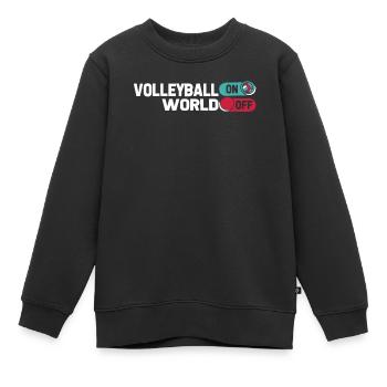 Volleyball Volleyballer Volleyball On World Off - Sweat Premium enfant bio - noir - Devant - AI Model Kid Female (0cm)