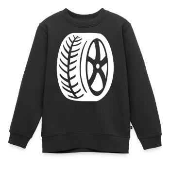 pneu - Sweat Premium enfant bio - noir - Devant - AI Model Kid Female (0cm)