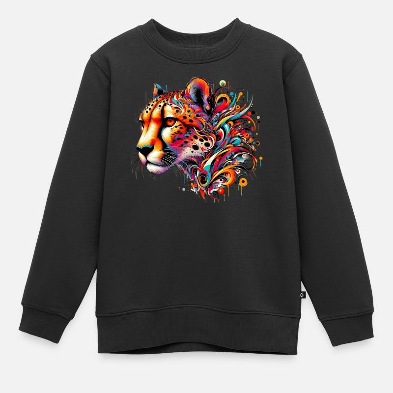 Gepard - Kinder Premium Organic Sweatshirt - Schwarz