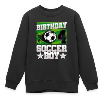 4th birthday Boy Soccer 4 Years Old Gifts - Kinder Premium Organic Sweatshirt - Schwarz - Vorne - AI Model Kid Female (0cm)