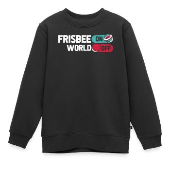Frisbee Frisbee On World Off - Kinder Premium Organic Sweatshirt - Schwarz - Vorne - AI Model Kid Female (0cm)