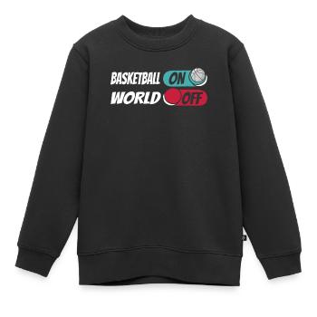 Basket-ball Basketballer Basket-ball sur World Off - Sweat Premium enfant bio - noir - Devant - AI Model Kid Female (0cm)