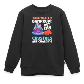 Kristallsammler spirituell bankrott Aufladen - Kinder Premium Organic Sweatshirt - Schwarz - Vorne - AI Model Kid Female (0cm)