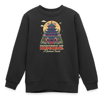 Illumination et indépendance du bouddhisme patriotique - Sweat Premium enfant bio - noir - Devant - AI Model Kid Female (0cm)
