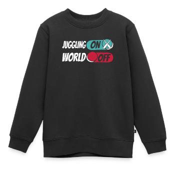Jonglieren Jongleur Jongler sur World Off - Sweat Premium enfant bio - noir - Devant - AI Model Kid Female (0cm)