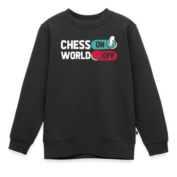 Schach Chess sur World Off - Sweat Premium enfant bio - noir - Devant - AI Model Kid Female (0cm)