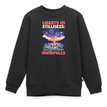 Patriotische buddhistische Freiheit, die bewusst gefeiert wird - Kinder Premium Organic Sweatshirt - Schwarz - Vorne - AI Model Kid Female (0cm)