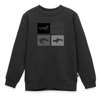 Terrarium Reptilien Aquarium Echsen Leopard-Geckos - Kinder Premium Organic Sweatshirt - Schwarz - Vorne - AI Model Kid Female (0cm)