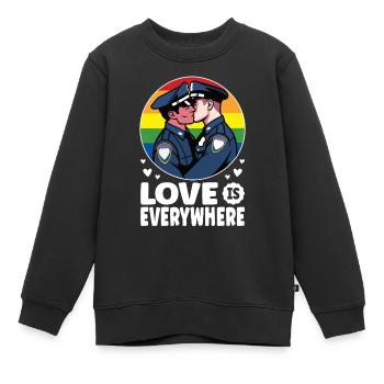 L’amour est partout : les flics gays - Sweat Premium enfant bio - noir - Devant - AI Model Kid Female (0cm)