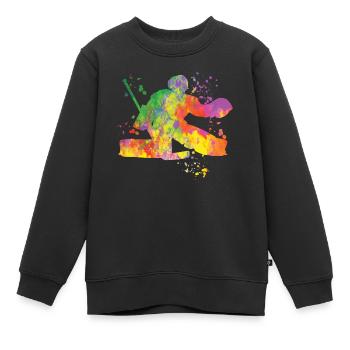 Eishockeyspieler Jungen Eishockey - Kinder Premium Organic Sweatshirt - Schwarz - Vorne - AI Model Kid Female (0cm)