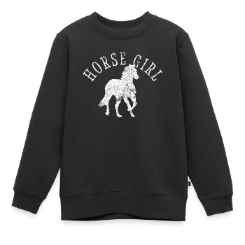 Juste une fille qui aime les chevaux Horse Farm Fan Design - Sweat Premium enfant bio - noir - Devant - AI Model Kid Female (0cm)