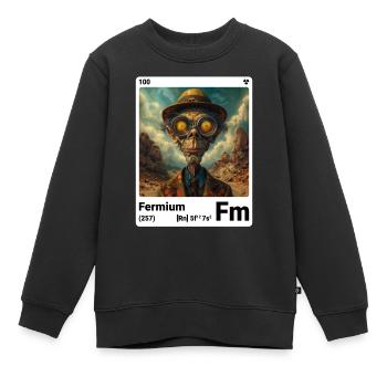 AI am Fermium (at) Modezeitschrift nerdy - Kinder Premium Organic Sweatshirt - Schwarz - Vorne - AI Model Kid Female (0cm)