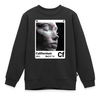 AI am Californium (at) Modezeitschrift nerdy - Kinder Premium Organic Sweatshirt - Schwarz - Vorne - AI Model Kid Female (0cm)