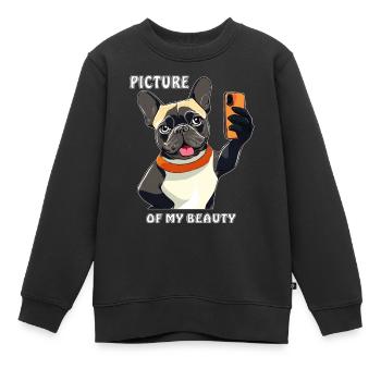 HUND SMARTPHONE PICTURE OF MY BEAUTY - Kinder Premium Organic Sweatshirt - Schwarz - Vorne - AI Model Kid Female (0cm)