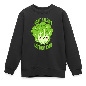 Salat - Kinder Premium Organic Sweatshirt - Schwarz - Vorne - AI Model Kid Female (0cm)