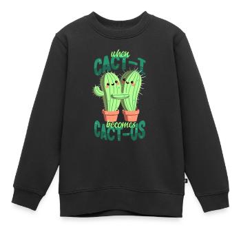Des cactus amoureux - Sweat Premium enfant bio - noir - Devant - AI Model Kid Female (0cm)