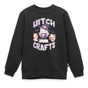 Hexerei ist, wenn die Hexe bastelt - Kinder Premium Organic Sweatshirt - Schwarz - Vorne - AI Model Kid Female (0cm)