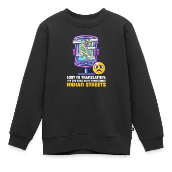 American Indian Still Can't Pronounce Indian Stree - Kids Premium Organic Sweatshirt - black - Front - AI Model Kid Female (0cm)