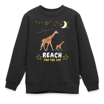 Greifen Sie nach dem Himmel - Giraffenfamilie - Kinder Premium Organic Sweatshirt - Schwarz - Vorne - AI Model Kid Female (0cm)