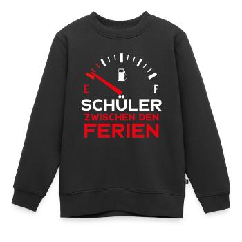 SCHULE LUSTIG SCHÜLER ZWISCHEN DEN FERIEN SCHÜLER - Kinder Premium Organic Sweatshirt - Schwarz - Vorne - AI Model Kid Female (0cm)