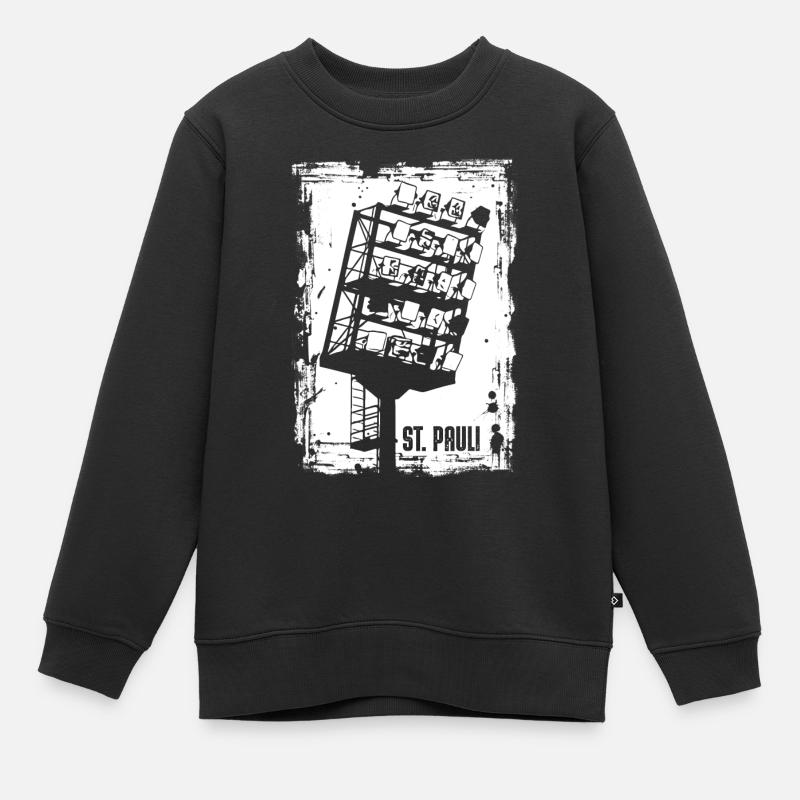 St Pauli Millerntor Stadionlichter - Kinder Premium Organic Sweatshirt - Schwarz