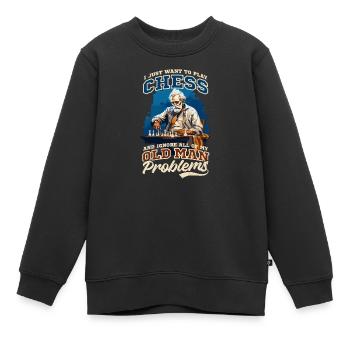 Schach Ignoriere Probleme des alten Mannes - Kinder Premium Organic Sweatshirt - Schwarz - Vorne - AI Model Kid Female (0cm)