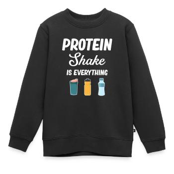 Protein-shake Ist Alles, Cardio-training, - Kinder Premium Organic Sweatshirt - Schwarz - Vorne - AI Model Kid Female (0cm)