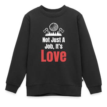 Nicht Nur Ein Job, Es Ist Liebe. Zimmermann, - Kinder Premium Organic Sweatshirt - Schwarz - Vorne - AI Model Kid Female (0cm)