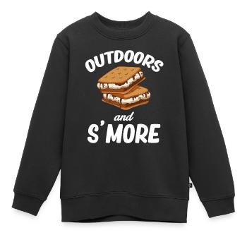 Outdoors Und S'more Glamping Trailer Backpacking - Kinder Premium Organic Sweatshirt - Schwarz - Vorne - AI Model Kid Female (0cm)
