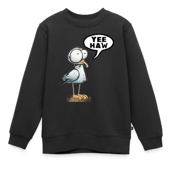 Yee haw - Dictons - Dictons Wild West Cowboy - Sweat Premium enfant bio - noir - Devant - AI Model Kid Female (0cm)
