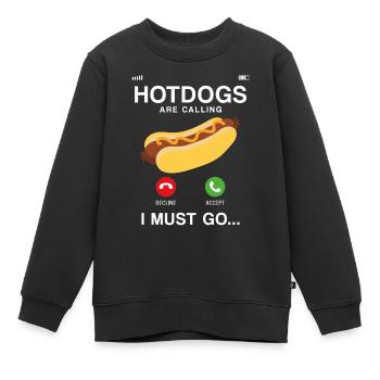 Hot Dog Adult Phone Display Hot - Kinder Premium Organic Sweatshirt - Schwarz - Vorne - AI Model Kid Female (0cm)