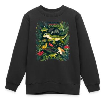 Biodiversität Erhaltung Tropische Fauna - Kinder Premium Organic Sweatshirt - Schwarz - Vorne - AI Model Kid Female (0cm)