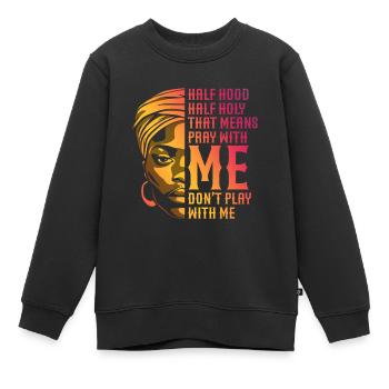Afroamerikaner Christus Jesus Schwarze Frauen - Kinder Premium Organic Sweatshirt - Schwarz - Vorne - AI Model Kid Female (0cm)