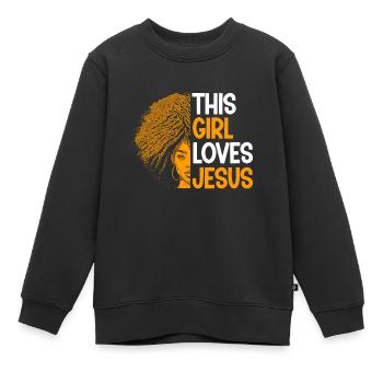 Afroamerikaner Christus Jesus Schwarze Frauen - Kinder Premium Organic Sweatshirt - Schwarz - Vorne - AI Model Kid Female (0cm)