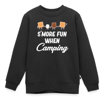 Mehr Spaß Beim Camping, Glamping, Rucksackreisen - Kinder Premium Organic Sweatshirt - Schwarz - Vorne - AI Model Kid Female (0cm)