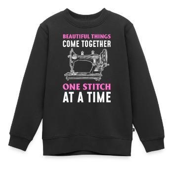 Nähmaschinenliebhaber Schneider - Kinder Premium Organic Sweatshirt - Schwarz - Vorne - AI Model Kid Female (0cm)