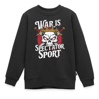 KRIEG IST ZUSCHAUERSPORT - Kinder Premium Organic Sweatshirt - Schwarz - Vorne - AI Model Kid Female (0cm)
