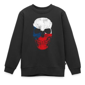 Tschechischer amerikanischer Patriotismus, - Kinder Premium Organic Sweatshirt - Schwarz - Vorne - AI Model Kid Female (0cm)