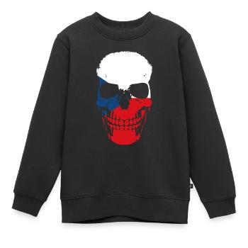 Czech Republic Flag Pride Czechia Prague - Kids Premium Organic Sweatshirt - black - Front - AI Model Kid Female (0cm)