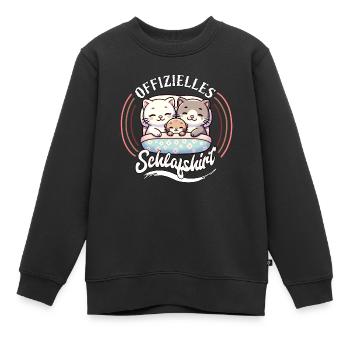 Official Sleep Shirt Cat Family Men Women - Kids Premium Organic Sweatshirt - black - Front - AI Model Kid Female (0cm)