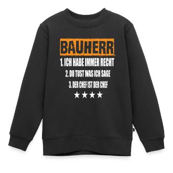 Bauherr - Kinder Premium Organic Sweatshirt - Schwarz - Vorne - AI Model Kid Female (0cm)