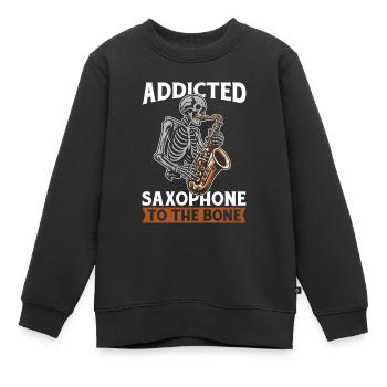 Saxophone Saxophone Skeleton - Kids Premium Organic Sweatshirt - black - Front - AI Model Kid Female (0cm)