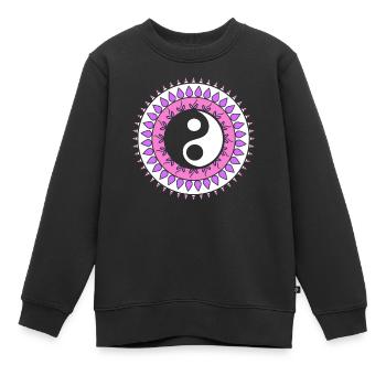 Yin-Yang-Mandala Feng Shui-Berater - Kinder Premium Organic Sweatshirt - Schwarz - Vorne - AI Model Kid Female (0cm)