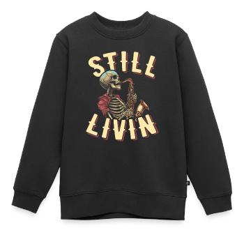 Saxophon Saxofon - Kinder Premium Organic Sweatshirt - Schwarz - Vorne - AI Model Kid Female (0cm)